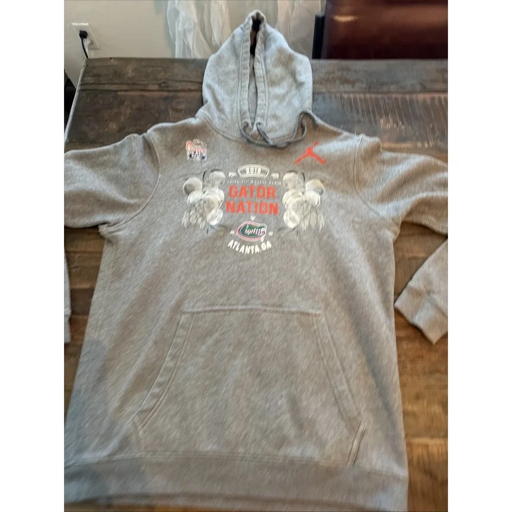 Florida Gators Nike Air Jordan Hooded Sweatshirt Mens MediumGray 2018Peach Bowl!